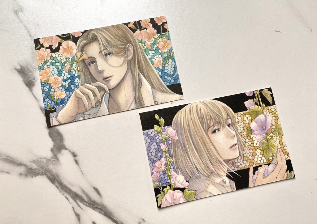 フレームレス原画 【花とステンドグラスシリーズ】