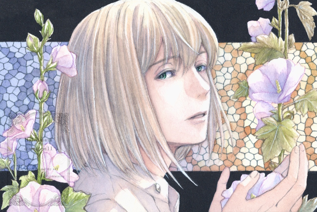 フレームレス原画 【花とステンドグラスシリーズ】