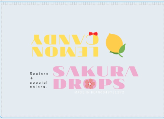 フラットポーチ（レモンとさくら）