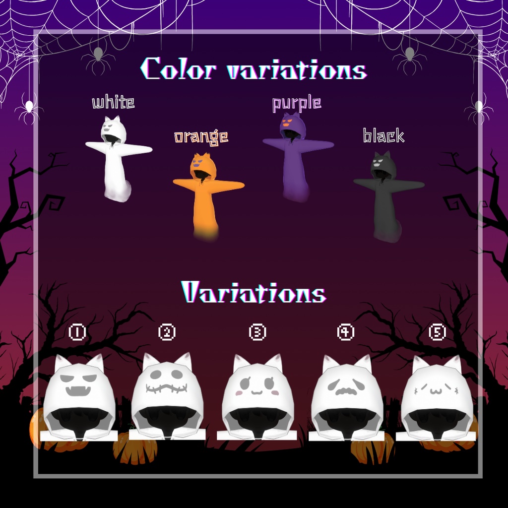 〖VRChat想定モデル〗✧👻Ghosty Cat🐈⬛🖤〖kipfel / キプフェル / まめふれんず〗