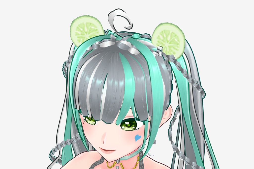 Cucumber Hair Clip 【Vroid Hair Accessory 3D model】