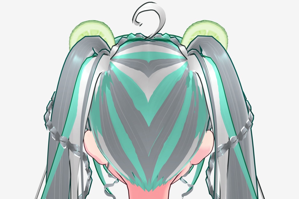 Cucumber Hair Clip 【Vroid Hair Accessory 3D model】