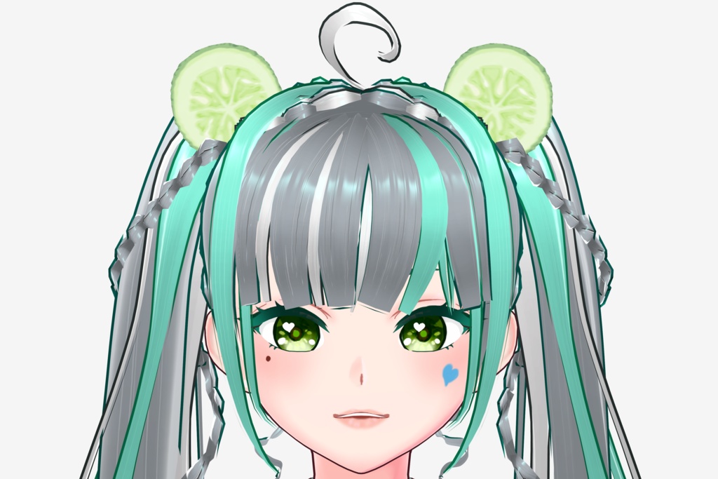Cucumber Hair Clip 【Vroid Hair Accessory 3D model】