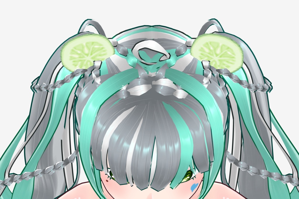 Cucumber Hair Clip 【Vroid Hair Accessory 3D model】