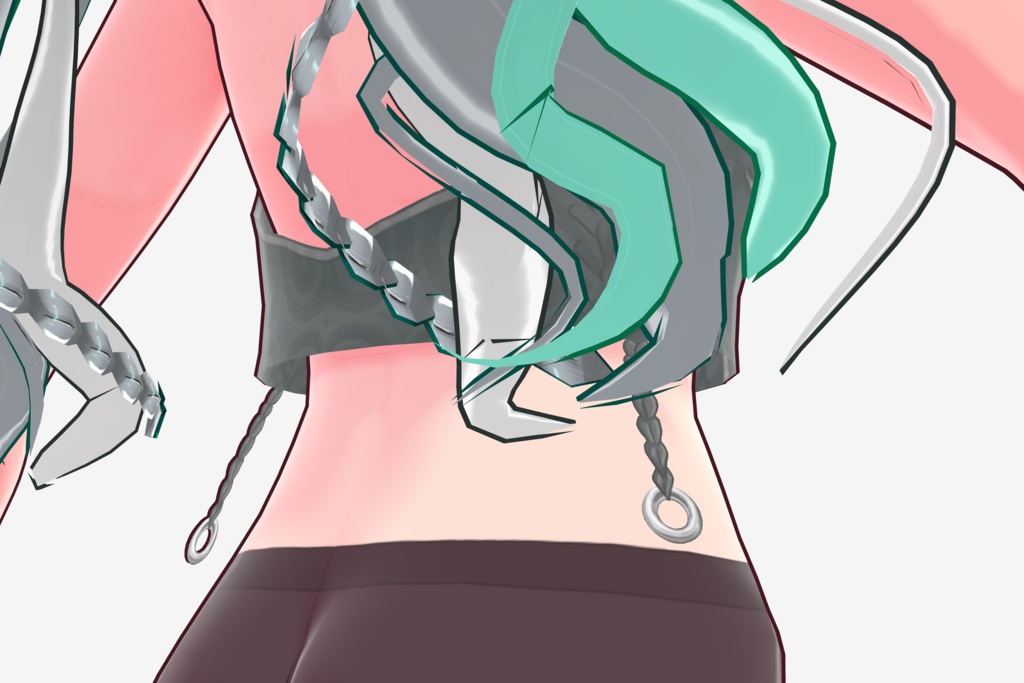 Cross Tie Halter with Silver Ring Frills【VRoid Inner Top】