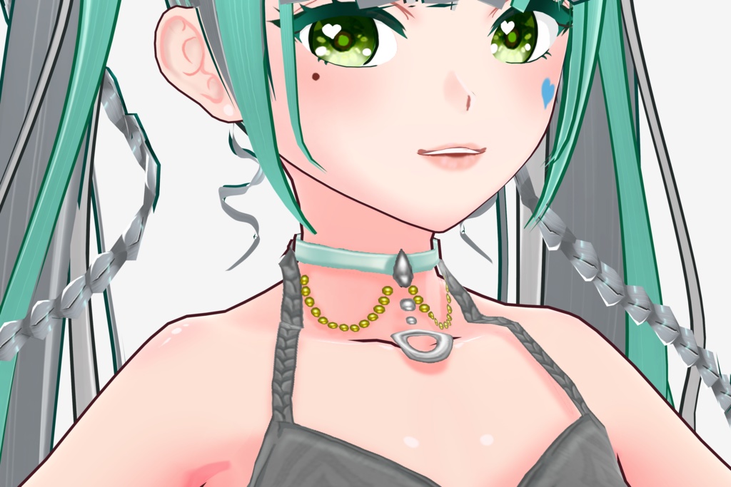 Silver Round Necklace【Neck Accessory 3D VRoid Model】