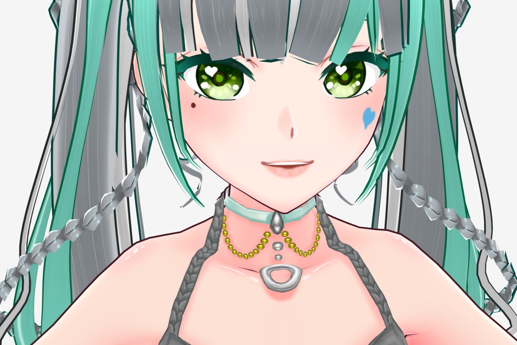 Silver Round Necklace【Neck Accessory 3D VRoid Model】