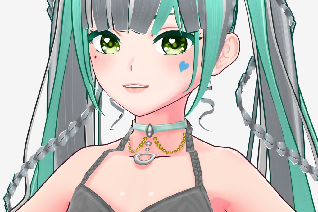 Silver Round Necklace【Neck Accessory 3D VRoid Model】