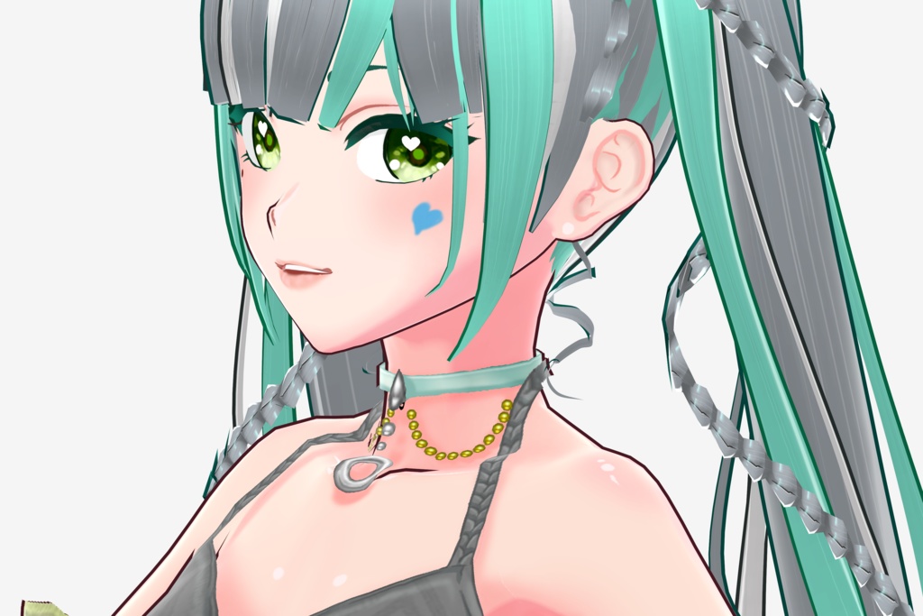 Silver Round Necklace【Neck Accessory 3D VRoid Model】