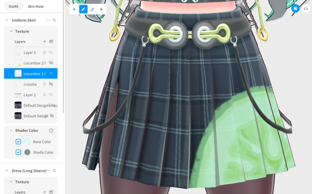 Strapped-Belted Skirt 【Bottom Accessory 3D VRoid Model】