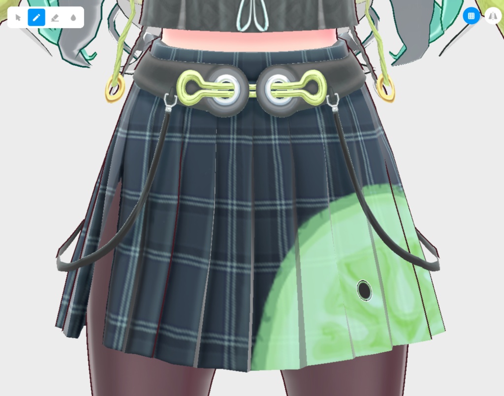 Strapped-Belted Skirt 【Bottom Accessory 3D VRoid Model】