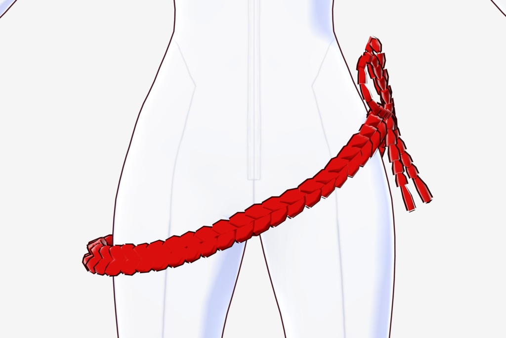 Japanese Braided Tie Belt 【Bottom Accessory for 3D VRoid Model】