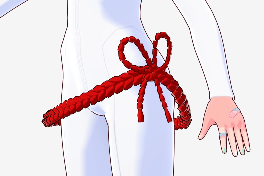 Japanese Braided Tie Belt 【Bottom Accessory for 3D VRoid Model】