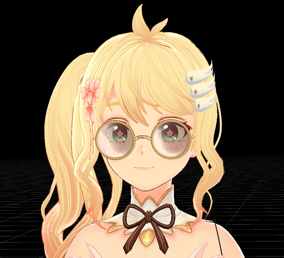 Rounded Eye Glass with Rim light effect 3D asset [for VRoid, VRChat, & 3D models]