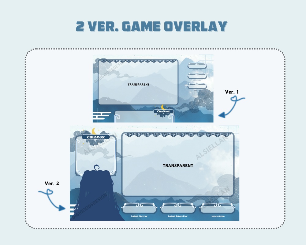 Jett Blue Stream Overlay ┃Streamelements, OBS, Twitch, YouTube, Facebook