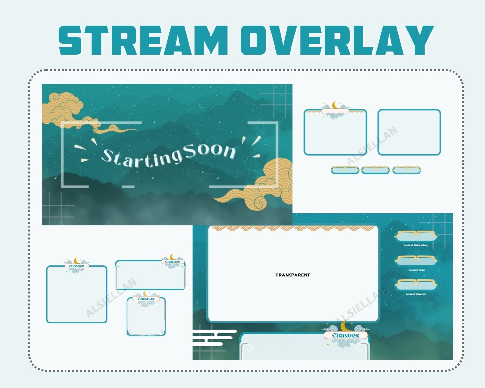 Jett (Teal Version) Stream Overlay ┃Streamelements, OBS, Twitch, YouTube, Facebook
