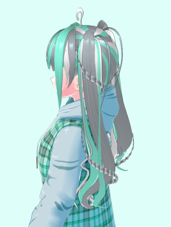 Spiral braided twin pig tail