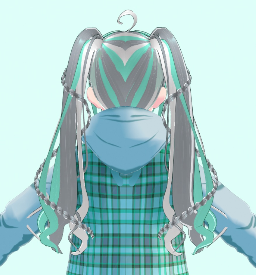 Spiral braided twin pig tail