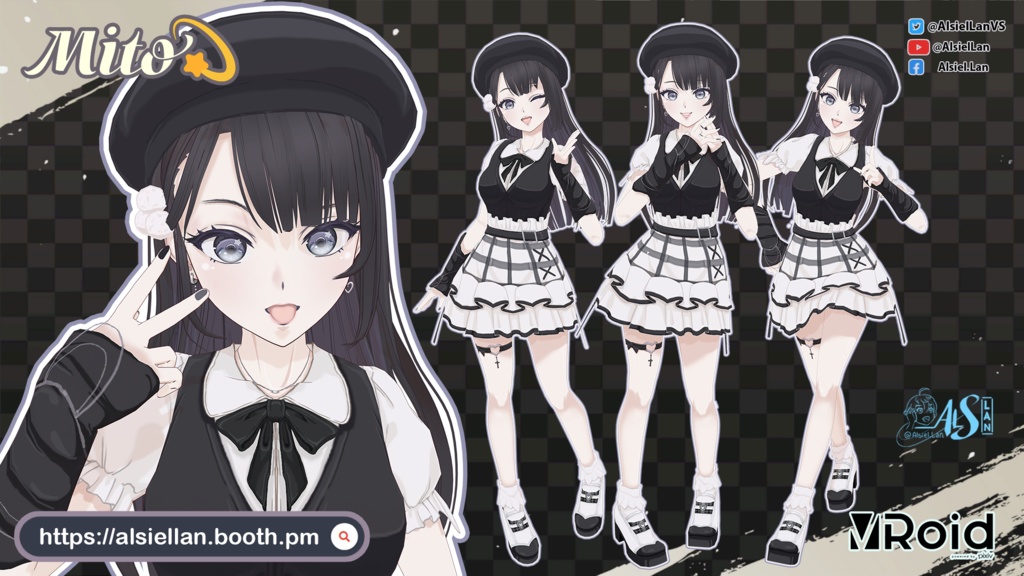 Mito Vroid model [Soft Goth Girl] - Alsiel Lan Art - 2/19
