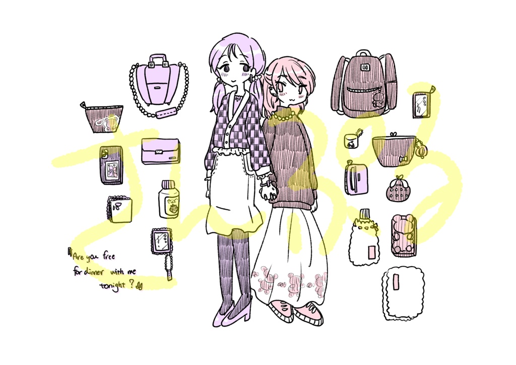 【創作百合】仕事終わりにデートする女の子たちのTシャツ