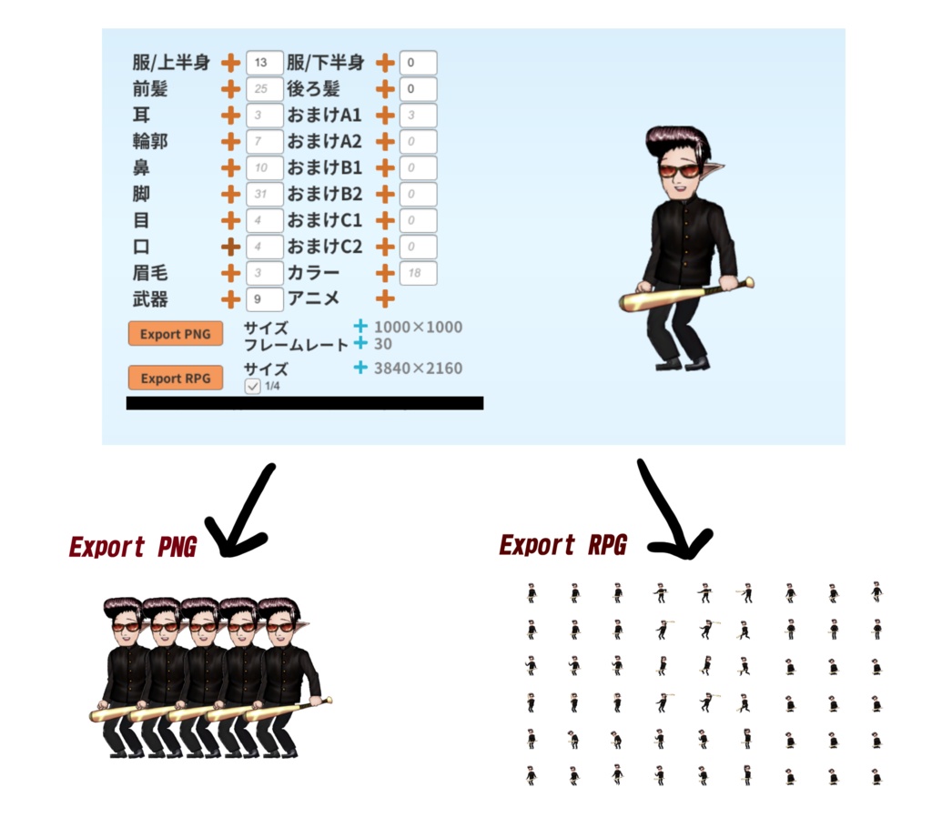 【アバター生成器】キャラクターメイカー
