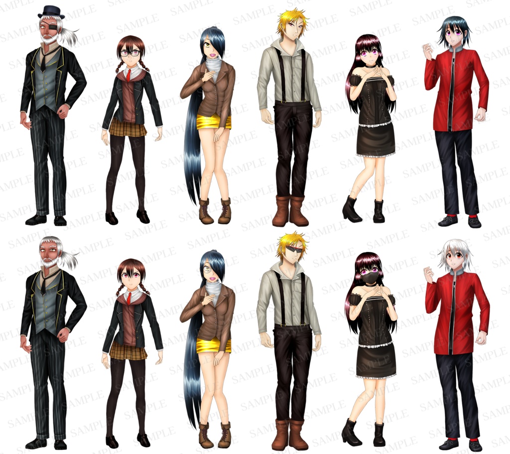 RPG立ち絵素材集1【歩行・顔・SV戦闘用素材付属】