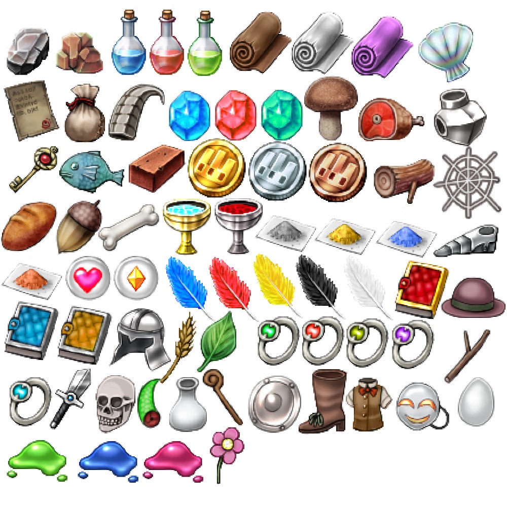 RPGドットアイテムアイコン素材集