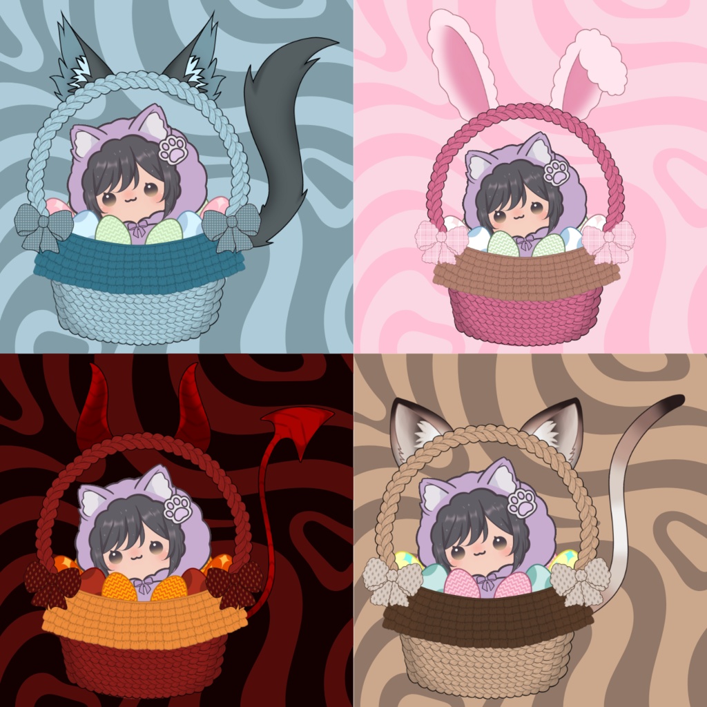 SALE [Vtuber Asset] Customizable Easter Basket Asset