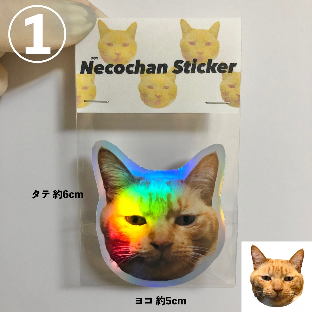 キラキラ猫ステッカー