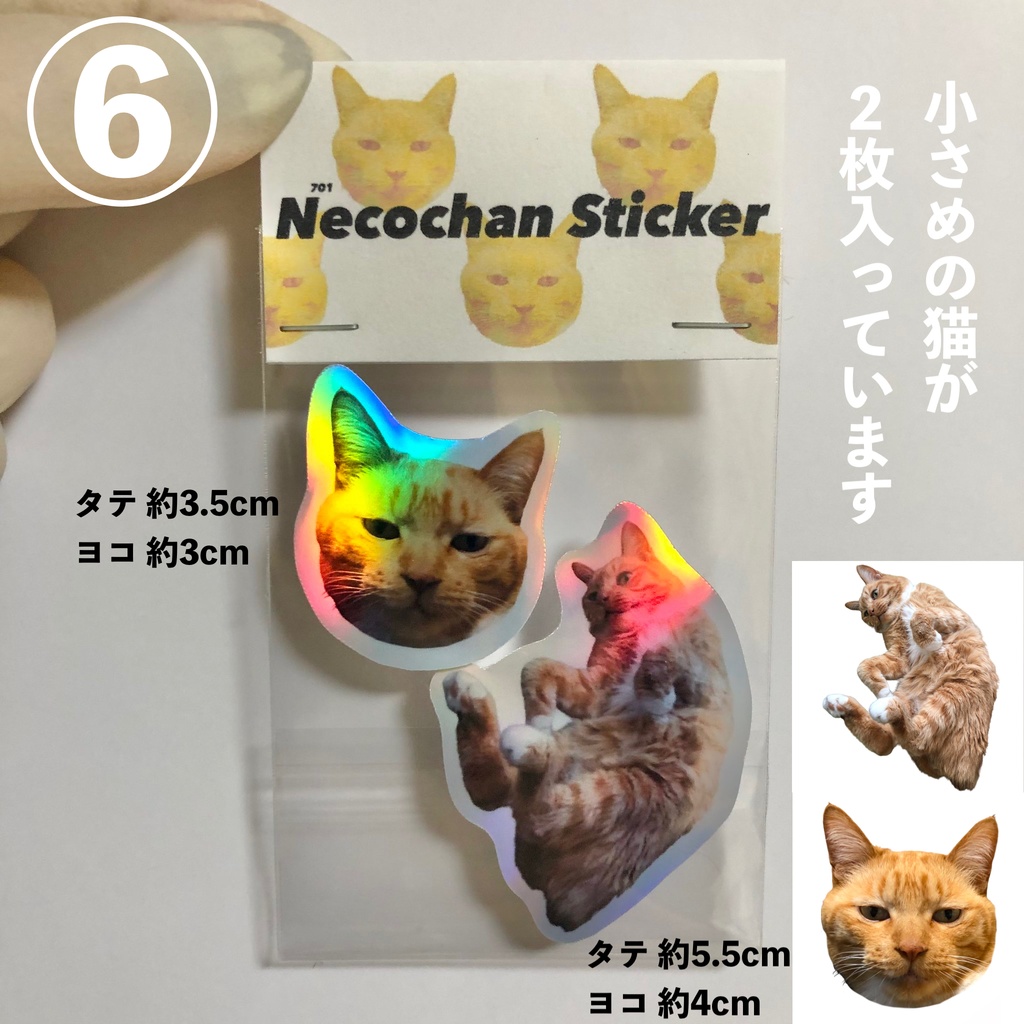 キラキラ猫ステッカー