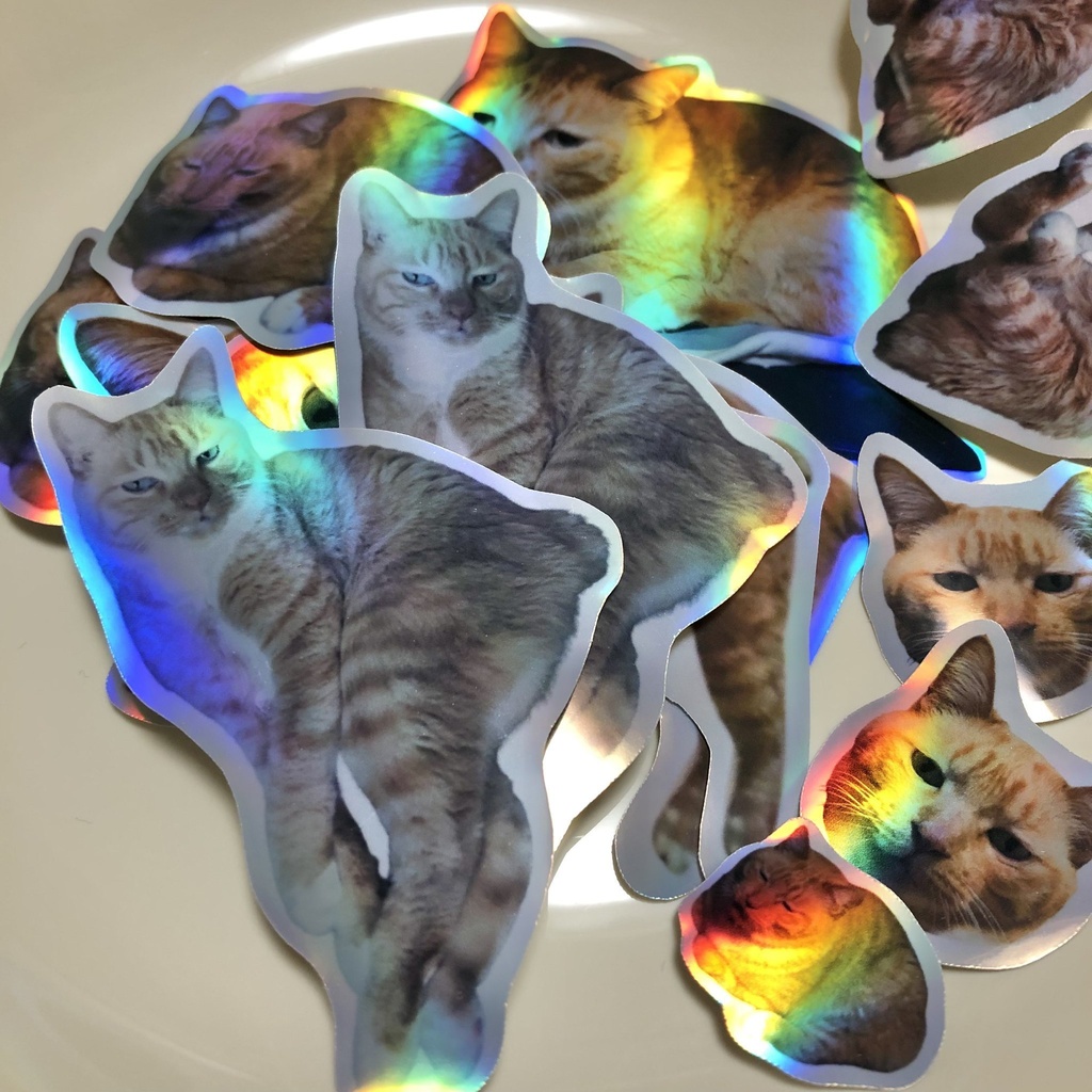 キラキラ猫ステッカー
