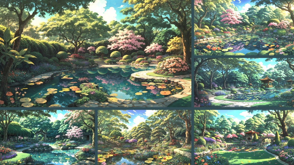 【フリー素材】庭の公園背景素材12枚（無料）【Vtuberさん向け】