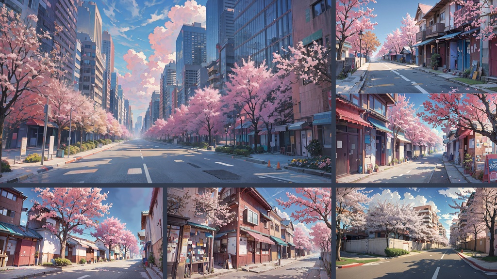 【フリー素材】桜が咲く街並み背景素材13枚（無料）【Vtuberさん向け】