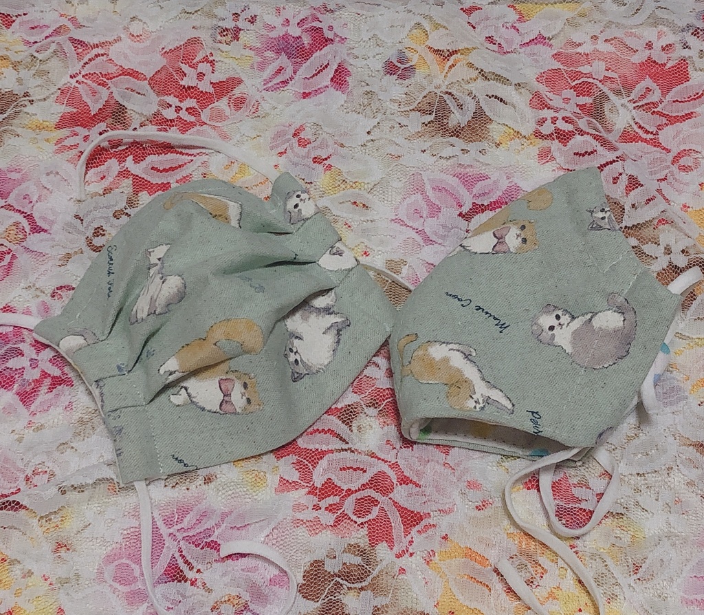 ママとお揃いにゃんこマスクセット