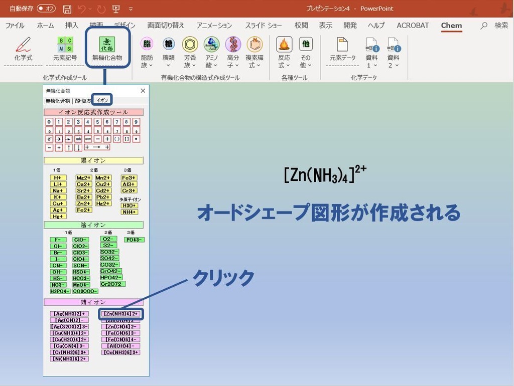 ChemFormPlus−化学式作成ツールPowerPoint用アドイン