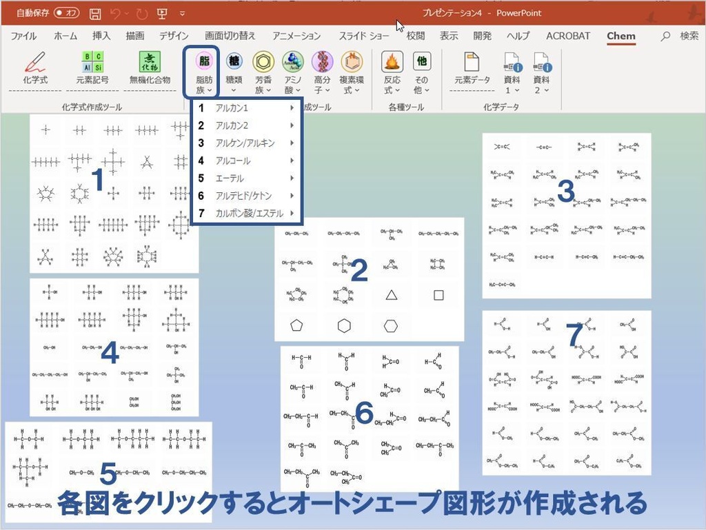 ChemFormPlus−化学式作成ツールPowerPoint用アドイン