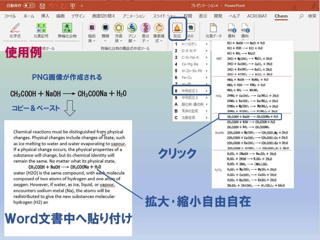 ChemFormPlus−化学式作成ツールPowerPoint用アドイン