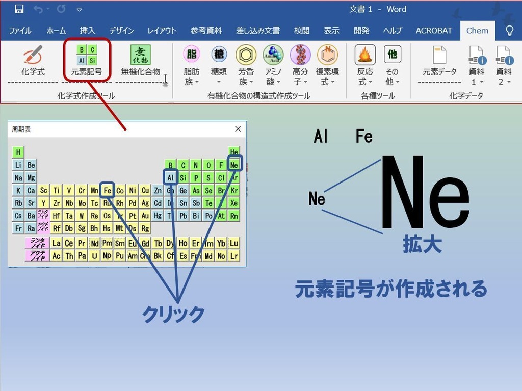ChemFormPlusW−化学式作成ツールWord用アドイン