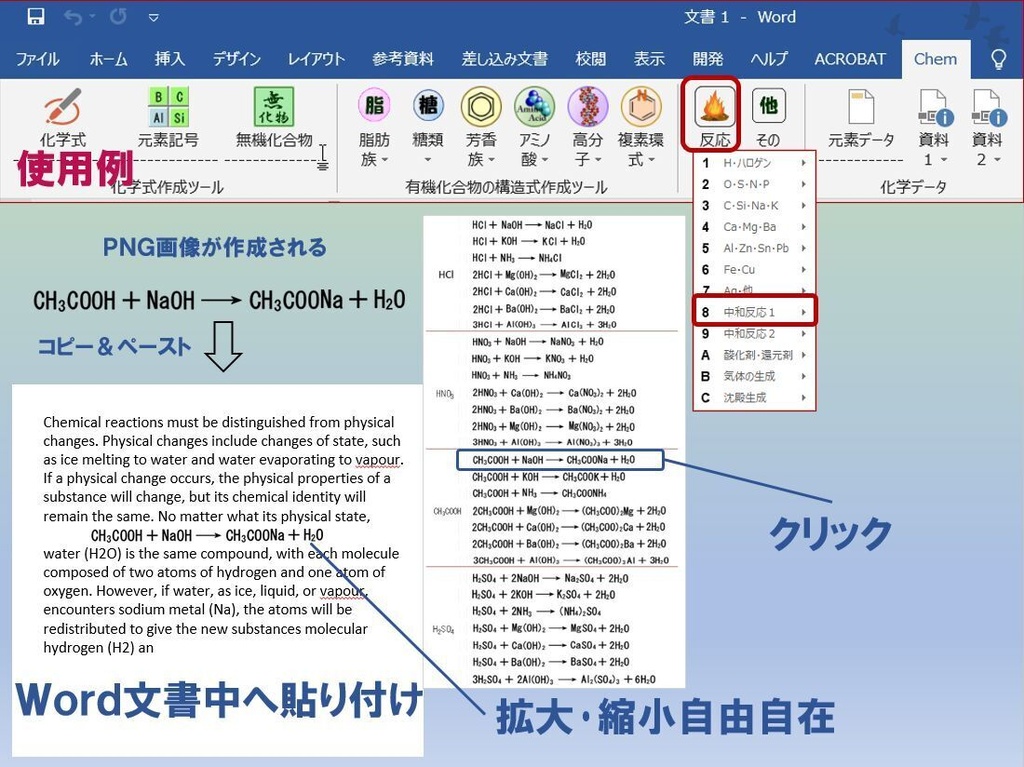 ChemFormPlusW−化学式作成ツールWord用アドイン