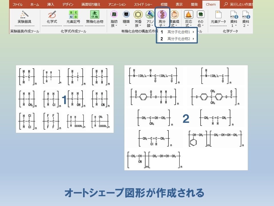 ChemToolPPーChemLabとChemFormPlusの統合版PowerPoint用アドイン