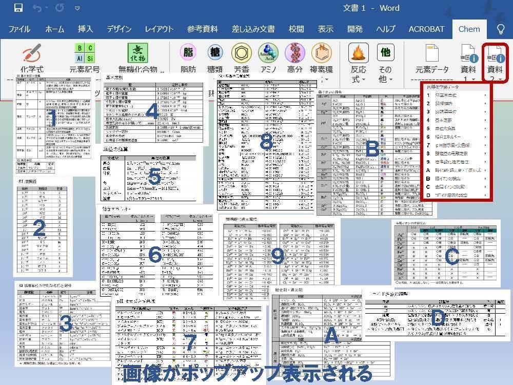 ChemToolWーChemLabとChemFormPlusの統合版Word用アドイン