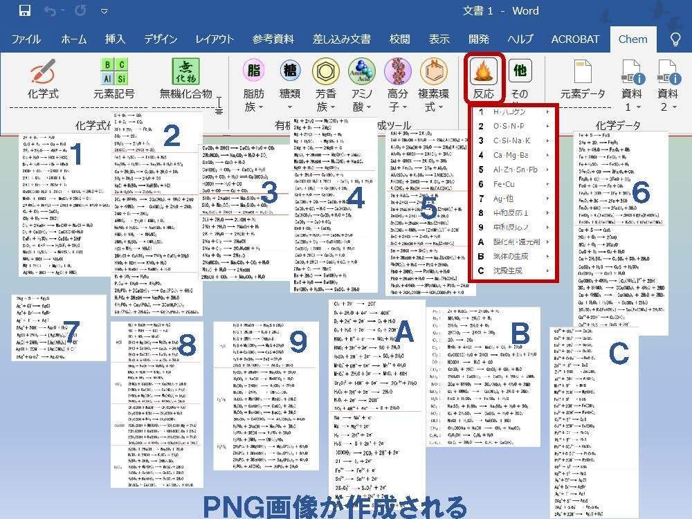 ChemToolWーChemLabとChemFormPlusの統合版Word用アドイン