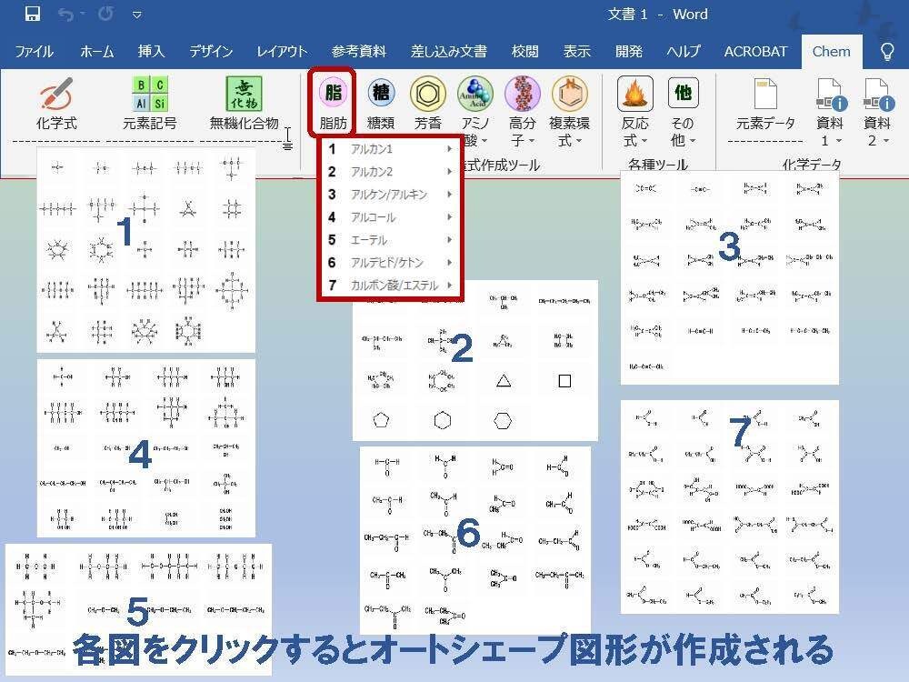 ChemToolWーChemLabとChemFormPlusの統合版Word用アドイン