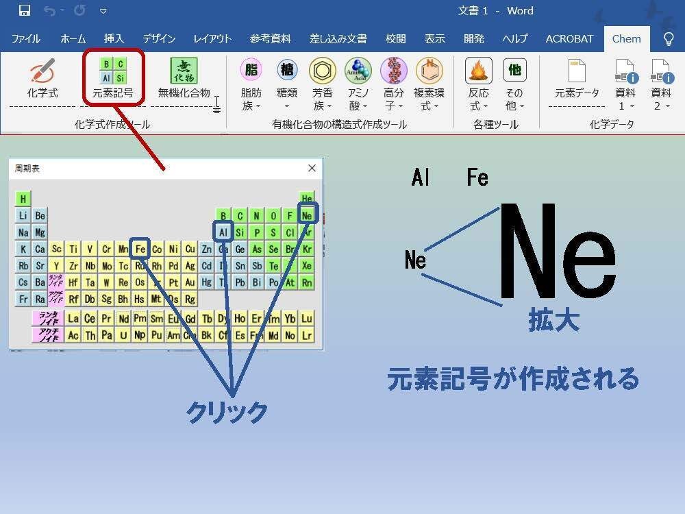 ChemToolWーChemLabとChemFormPlusの統合版Word用アドイン