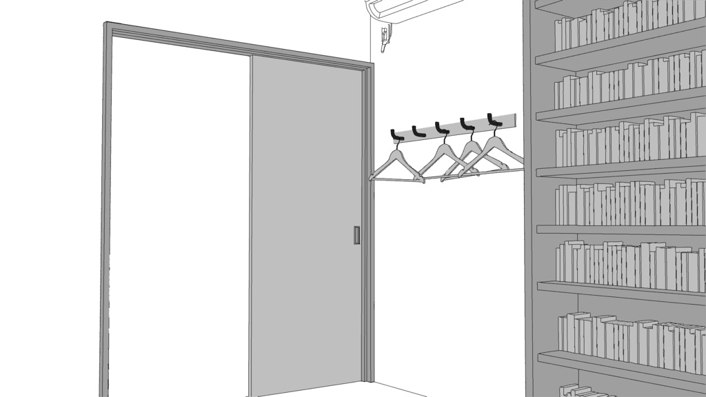 書斎【クリスタ用素材】【3D】