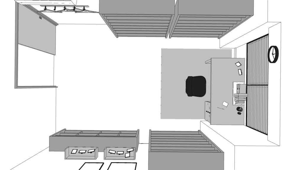 書斎【クリスタ用素材】【3D】