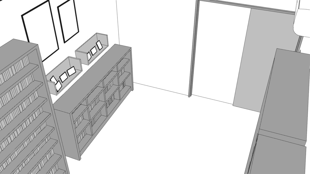 書斎【クリスタ用素材】【3D】