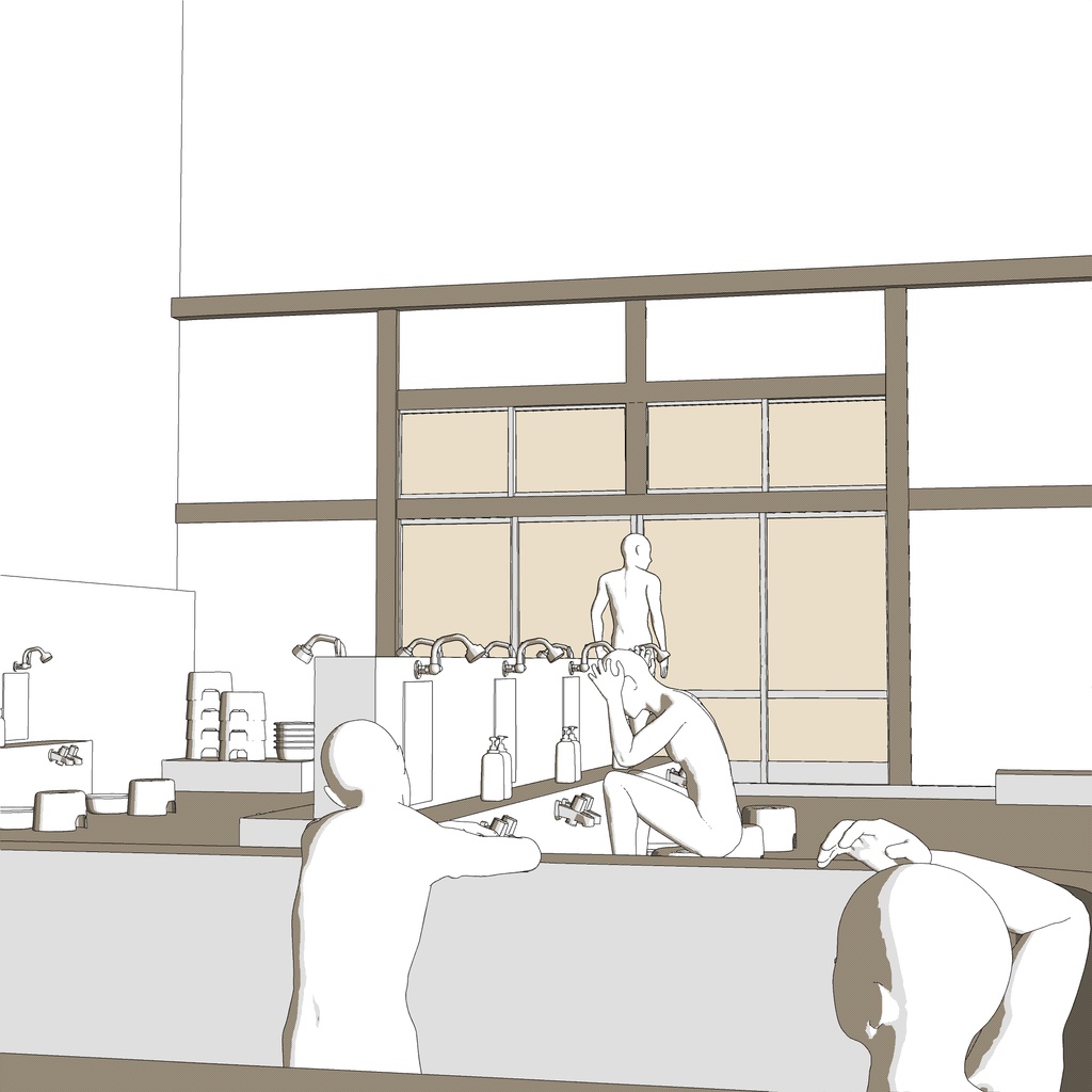 銭湯【クリスタ用素材】【3D】