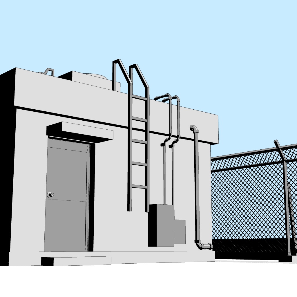 学校の屋上【クリスタ用素材】【3D】