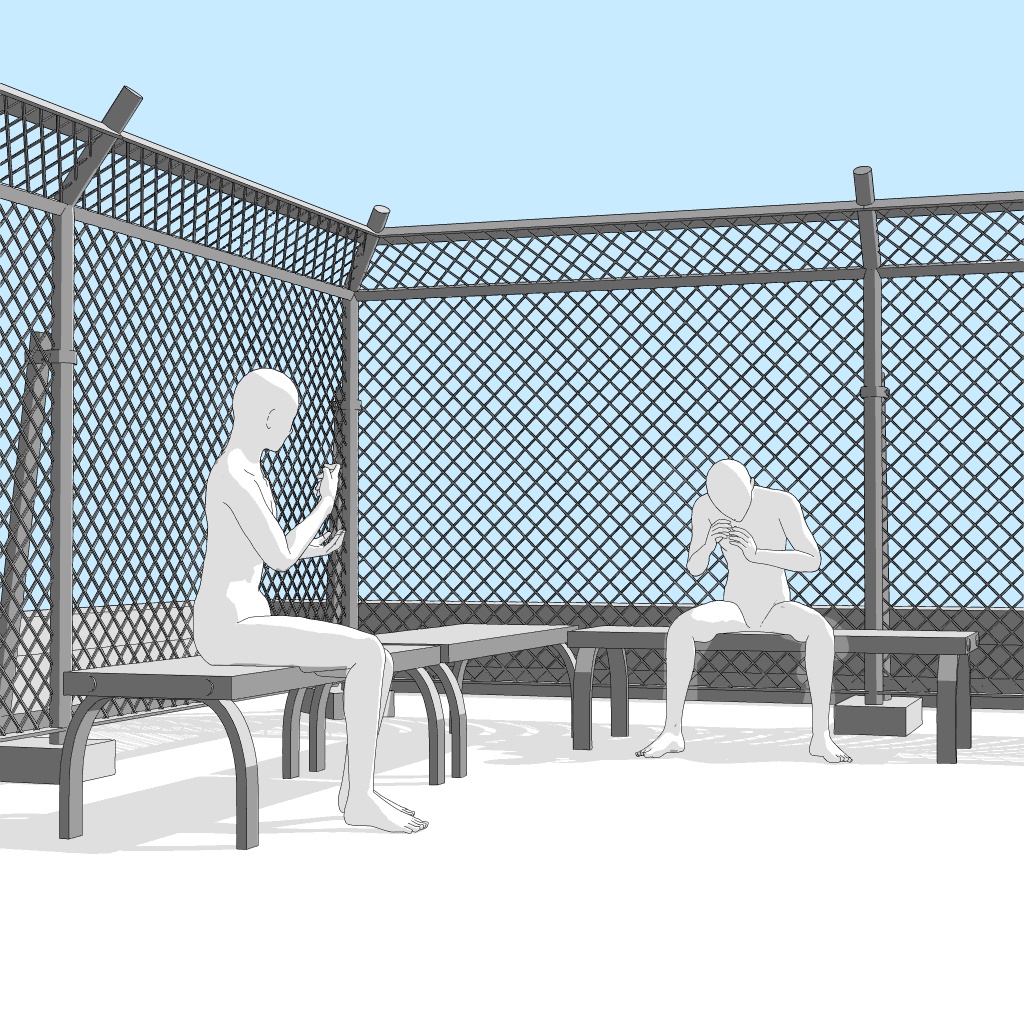 学校の屋上【クリスタ用素材】【3D】